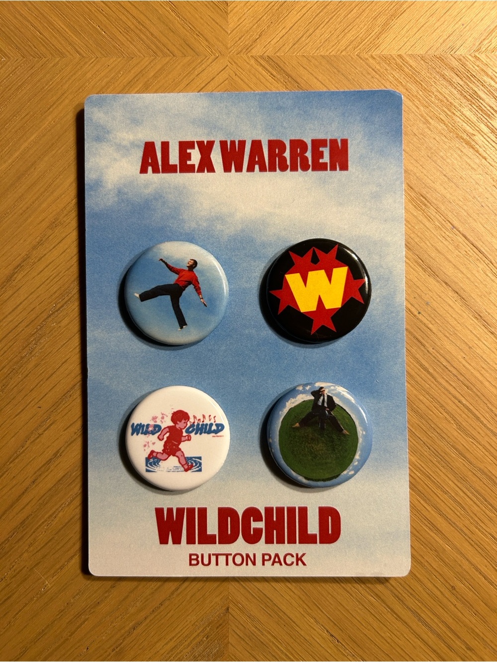 Alex Warren, listening party exclusive pins, wildchild